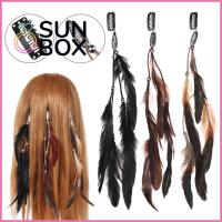 SUN BOX แฟชั่น ของขวัญ แฮนด์เมด หวีผ้าโพกศีรษะ เชือกผมขนนก กิ๊บติดผมแปลกใหม่ ที่คาดผมที่คาดผม หูฟังฮิปปี้