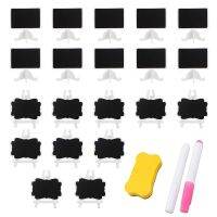 20 Pack Wooden White Framed Chalkboard Labels with Easel Stand Mini Chalkboard Blackboard for Food Cards for Wedding