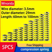 65Mn ความดันฤดูใบไม้ผลิสายเส้นผ่าศูนย์กลาง3.5Mm,เส้นผ่าศูนย์กลางภายนอก29Mm,ความยาว60Mm ถึง100Mm