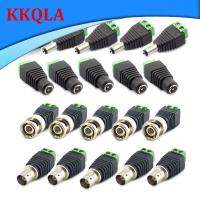 QKKQLA 10pcs 12V 2.1*5.5mm DC BNC Male Female Adapter Video Balun Plug Connector for Led Strip Lights CCTV Camera Accessories