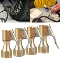 4pcs Car Straight Brass Lock-on Tire Inflator Air Chucks Clip Female Chuck Inflator For Auto Motorcycle Bike Tool Parts