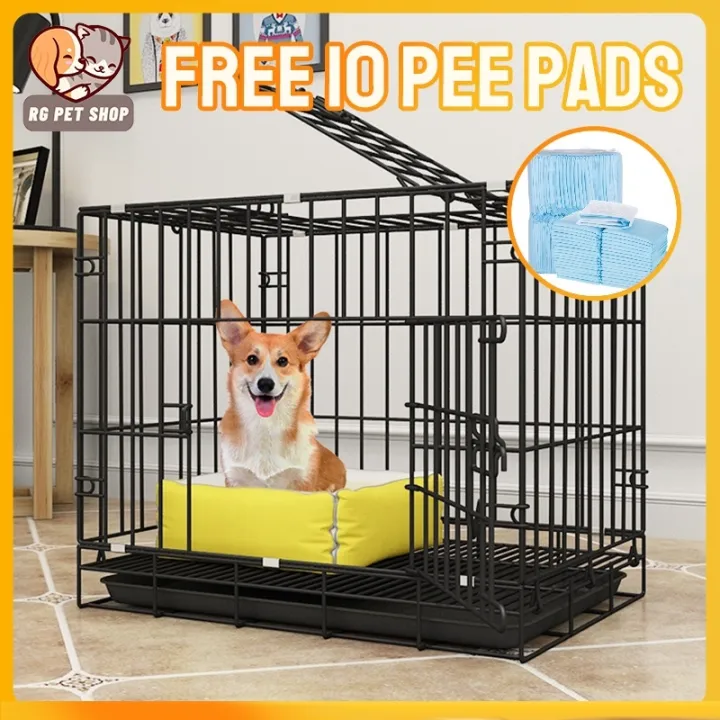 Free 10 pads Pet Cage Collapsible XXL with Poop Tray for Dog cage Cat ...