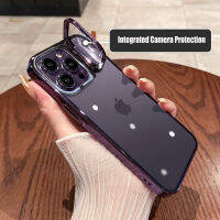 ชั้นวางของกล่องโลหะชุบหรูหราที่มองไม่เห็นสำหรับ iPhone 14 15 Pro Max เคสโทรศัพท์เลนส์กล้องถ่ายรูปสำหรับ iPhone 13 12 Pro ปกสูงสุด