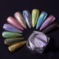 ผงเล็บเลเซอร์สำหรับเล็บกระจกขัดโฮโลแกรม Chrome Pigments Shimmer Dip Powders Nail Supplies-Souyine