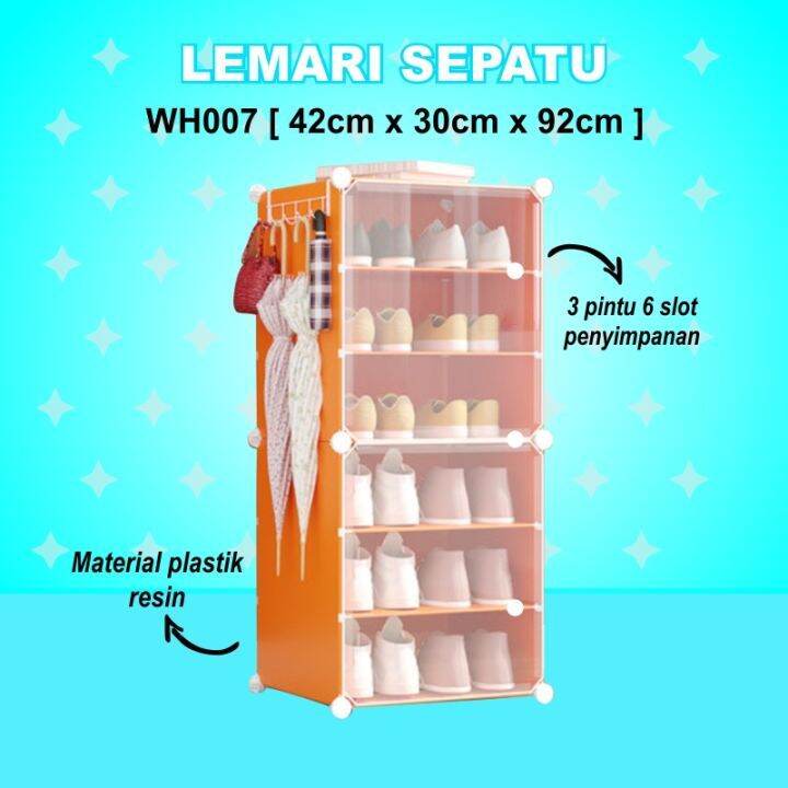 COD Rak Sepatu Anti Debu 6 Susun Tebal Shoe Rack Portable Serbaguna ...