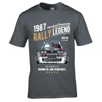 เสื้อยืดแบรนด์ Rally Legend พร้อม1987 Lancia Delta Integrale HF เสื้อยืดแขนแขนสั้นคอกลมคุณภาพสูงกีฬาฟิตเนสสินค้าทางวัฒนธรรมและความคิดสร้างสรรค์