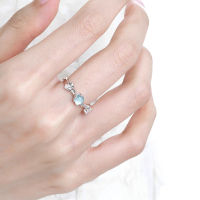 VENTFILLE 925 Sterling Silve Crystal Zircon แหวนไม่สม่ำเสมอสำหรับหญิงสาวของขวัญออกแบบสีฟ้าอเนกประสงค์เครื่องประดับน่ารัก Dropshipping