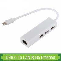 AARONA 4 In 1 USB 2.0ฮับ TYPE-C RJ45การ์ดเครือข่ายแลน4พอร์ต Type C ไปยัง RJ45ปลั๊กแอนด์เพลย์ไดรฟ์ฟรีสำหรับแล็ปท็อป/เมาส์/U ดิสก์