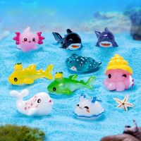 Miniature Marine Animal Shark Sea Rabbit Dolphin Crocodile Turtle Miniature Cute Animal Micro landscape Garden Ornament DIY Home Decoration Dollhouse Decorations