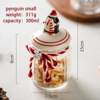 Glass Candy Jar Christmas Gift Storage Jar with Lid Dried Fruit Jar European Roman Sugar Bowl Yurt Snack Sealed Jar Container