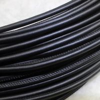 Regelin 2 Meter 3/4/5 Mm Hitam Kulit Domba Kulit Tali Temuan Kulit Tali Rope DIY Kalung gelang