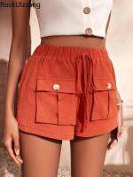 Drawstring High Waist Multi Pocket Thin Shorts Summer Short Women Workout Fitness Jogger Hotpant Fashion Casual Athletic Clothes