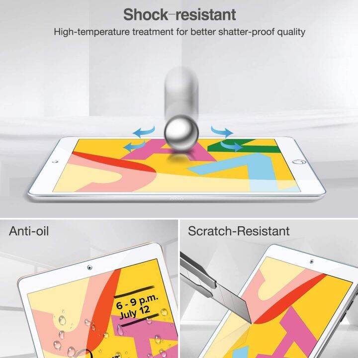 spot-goods66-เง่า9h-กระจกนิรภัยสำหรับ-ipad-7-10-2นิ้ว2019ปกป้องหน้าจอฟิล์มปกป้องสำหรับ10-2-quot-ใหม่2020รุ่น8th