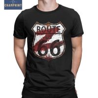 Route 66 เสื้อยืดลําลอง แขนสั้น คอกลม ผ้าฝ้ายแท้ ลาย America Highway สําหรับผู้ชาย