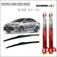 อุปกรณ์เสริมรถยนต์ ที่ปัดน้ำฝน ใบปัดน้ำฝน ซิลิโคน ตรงรุ่น Toyota Vios 2017-2020 ไซส์ 21-14 ยี่ห้อ Diamond ที่ปัดน้ำฝน คุณภาพสูง