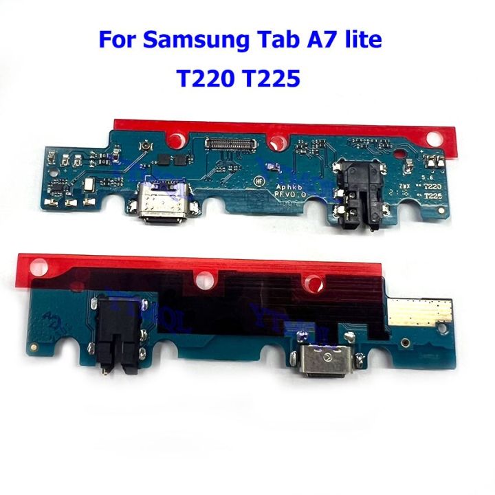 บอร์ดชาร์จพอร์ต T220 SM-T225สำหรับซัมซุงกาแล็กซีแท็บ A7ไลท์อะไหล่สายอ่อนแท็บเล็ตพีซีอะไหล่ทดแทนเครื่องชาร์จ USB LPX3762อะไหล่ทดแทน