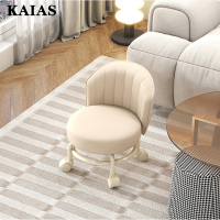 KAIAS โมเดิร์นเรียบง่ายหนัง PU กันน้ำกันเปื้อนสำหรับใช้ในบ้านพนักพิงขนาดเล็กเก้าอี้เหล็กหนาทนทานต่อการฉีกขาดมั่นคง360 ° เคลื่อนย้ายได้รอกเก้าอี้สำนักงานบ้านสำหรับเด็กวัยหัดเดินสบายเบาะระบายอากาศได้มีหลายสีให้เลือก