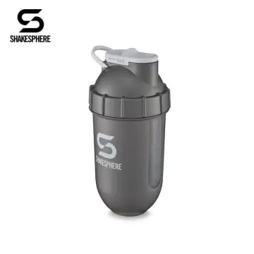 ShakeSphere Tumbler View Protein Shaker Bottle with Side Window, 24oz, Gun Metal