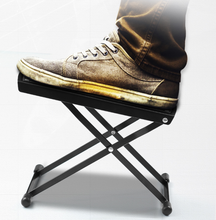 gregory-foot-stool-โลหะพับแท่นเหยียบเล่นกีตาร์-anti-slip-ขาตั้งความสูงที่วางเท้าปรับได้-ที่วางเท้าเล่นกีตาร์-ปรับระดับความสูงได้