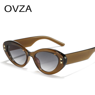 OVZA แว่นตากันแดดชายทรงตาแมวสำหรับสตรีดีไซน์แบรนด์แว่นตาย้อนยุค S1087สไตล์คลาสสิก
