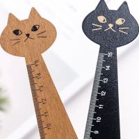 15cm Cute Cat Straight Ruler Wooden Kawaii Tools Stationery Cartoon Drawing Gift Korean Office School Kitty Measuring