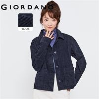 ✓❈ Giordanoผู้หญิง เสื้อแจ็คเก็ตคอปกผ้าลูกฟูกขนาดใหญ่ Free Shipping 05372087