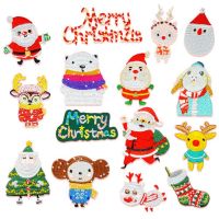 Cartoon Christmas Series Embroidered Clothing Patch Santa Claus DIY Bag Pants Decorative Cloth Sticker Ironing Label