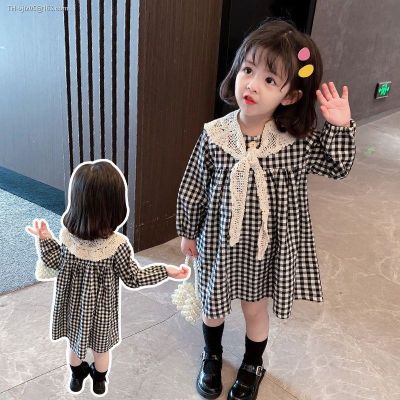 Han edition fashion cute girls dress 2023 latest trend plaid shawl spring
