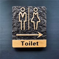 Door Toilet Signs Stickers Stereoscopic Relief Antique Acrylic Wall Signs WC Plates Hotel Home Number Address Plaque Custom Wall Stickers Decals