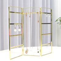 Metal Gold 3Doors S/M/L Earrings Ring Necklace Watch Jewelry Shelf Jewelry Stand Counter Pendant Jewelry Display Stand