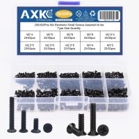 AXK 250Pcs/500Pcs M2 M2.5 M3 KM Screw Flat Head Phillips Screws  Laptop Notebook Screws Set Kit for computer small screw Fasteners