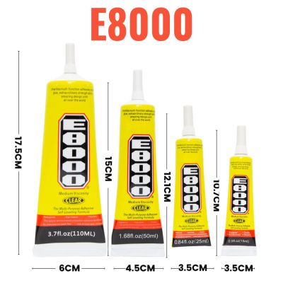 15ML 25ML 50ML 110ML E8000 Clear Contact Phone Frame Repair Adhesive Multipurpose DIY Ceramic Stone Glue With Tip Adhesives Tape