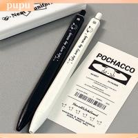 PUPU 4PCS สี่เหลี่ยมสี่เหลี่ยม ปากกาเจล Pochacco การอบแห้งอย่างรวดเร็ว เครื่องมือสำหรับเขียน มูลค่าสูงสำหรับใบหน้า หมึกดำ0.5มม. ปากกาที่เป็นกลาง นักเรียนก็อก