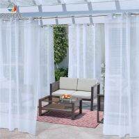 【LZ】cxkfja RYB HOME 1Pc Curtain Waterproof Garden Decoration Outdoor Sheer Curtains for Porch Exterior Voile With Sliver Ring Grommet