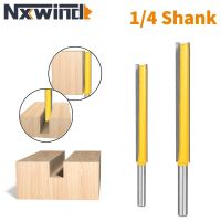 NXWIND 2PCS 1/4 Shank Long Blands ตรงเราเตอร์บิตเครื่องตัดมิลลิ่งสําหรับงานไม้สําหรับหน้าไม้