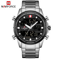 2021 NAVIFORCE Mens นาฬิกาแบรนด์หรูกีฬาแฟชั่นชาย Dual Display นาฬิกาข้อมือกันน้ำ Relogio Masculino นาฬิกา9138