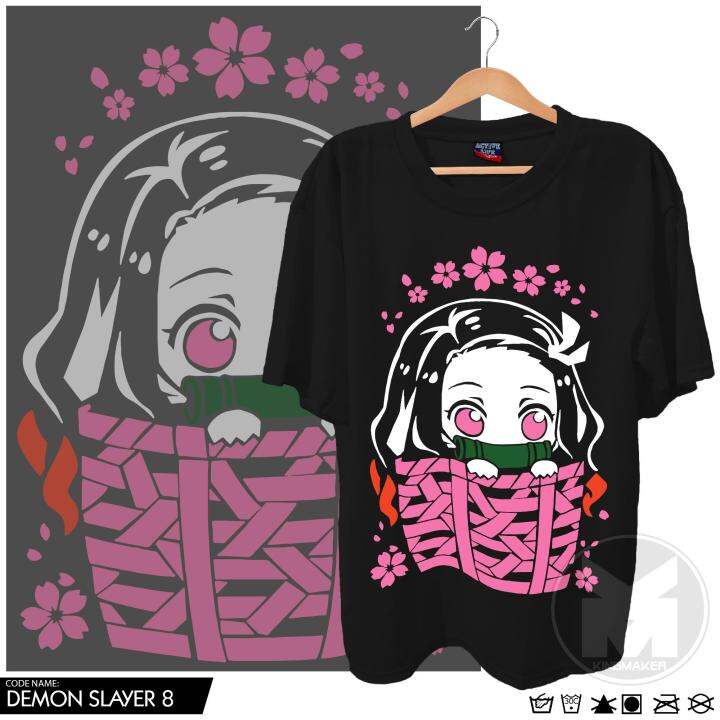 DEMON SLAYER Nezuko Kamado Design T-shirt with DTF (Direct to Film) Anime  Print Rubberized Quality Plain 80% Cotton 20% Polyester, Crew / Round Neck  for Casual Unisex Wear, fit Men Woman, Available