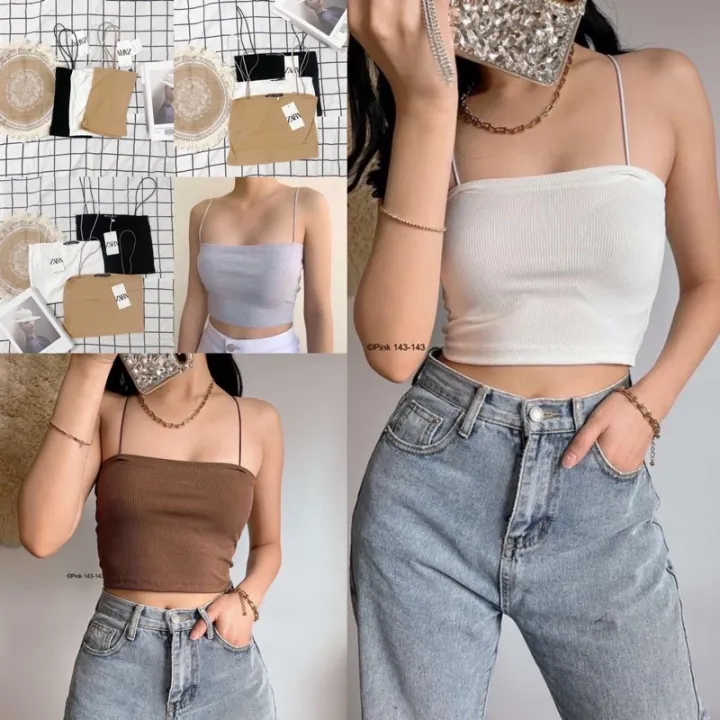 Zara strappy string Bandue crop top knitted crop top for fashion woman