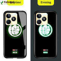 สำหรับ Realme C53 Realme Narzo เคสเคสมือถือ N53สว่างส่องแสงในความมืดมหัศจรรย์เคสโทรศัพท์สำหรับเด็กผู้ชายซูเปอร์ฮีโร่สำหรับโลโก้ผู้ชายเคสมันวาวสไปเดอร์แมน Ironman Thor เคสโทรศัพท์อารมณ์หลังกระจก