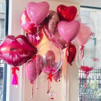 Pink Red Lips Balloons 18inch Love Heart Foil Helium Balloon Anniversary Wedding Valentines Party Decorations Love Letter Ballon Balloons