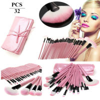 32 Pcs Pincel De Maquiagem Make แปรง Maquiagem Profissional ชุดแปรงแต่งหน้าหนังสีดำกระเป๋า