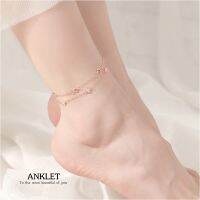 s925 Anklet 20 สร้อยข้อเท้าเงินแท้ โคลเวอร์ เส้นคู่ สวยน่ารัก ใส่สบาย เป็นมิตรกับผิว