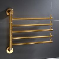 ☫☇ 2019 rotatable towel bathroom towel rack gold color kitchen wall-mounted folding movable towel bar