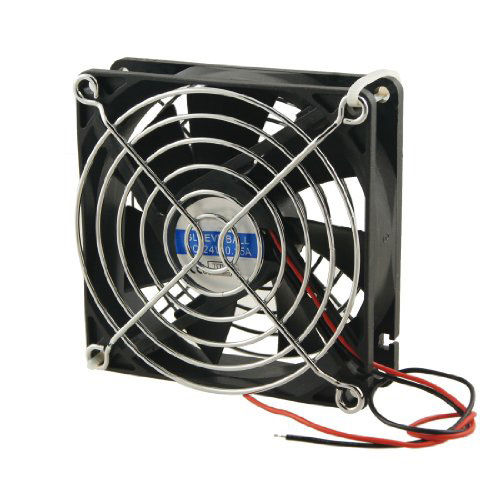 Black Plastic Housing DC 24V CPU Cooling Fan w Metal Finger Guards