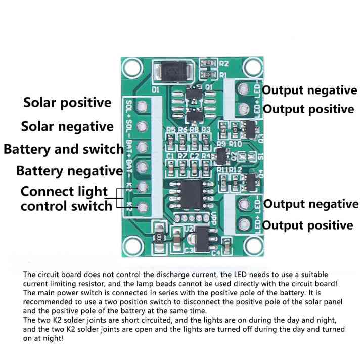 โมดูลควบคุมโคมไฟสนามหญ้า-การใช้พลังงานต่ำ-แผงวงจรไฟพลังงานแสงอาทิตย์แบบไม่ใช้โฟโตรีซีสเตอร์สำหรับป้ายถนนสำหรับการเตือนช้า-3-7v