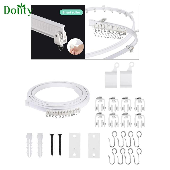 Dolity Bendable Curtain Track rail with rollers Hooks Screws for Bunk Bed  Shower Room Lazada PH