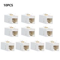 10Pcs CAT6A Straight Through Network Module Connector Information Socket Computer Coupler Cable Adapter Ethernet Keystone Jack