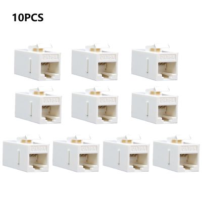 10Pcs CAT6A Straight Through Network Module Connector Information Socket Computer Coupler Cable Adapter Ethernet Keystone Jack