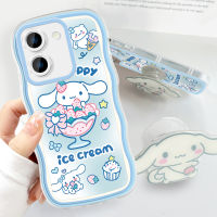 เคส GGK สำหรับ Y27 Vivo Y27 5กรัมพร้อมที่ยึดฟรีนิ่มแฟชั่นเคสโทรศัพท์หยัก Cinnamoroll Pochacco การ์ตูนเคสโทรศัพท์มือถือป้องกันกล้องคลุมทั้งหมด