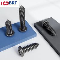 100pcs M1 M1.2 M1.4 M2 M2.3 M2.6 M3 Black Laptop Screw Tapping Bolt Mini Phillips Flat Head Round Pan Head Self-Tapping Screw